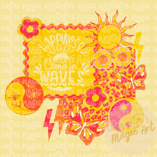 Happiness Comes In Waves PNG