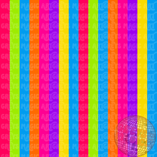Neon Rainbow Stripes Seamless File