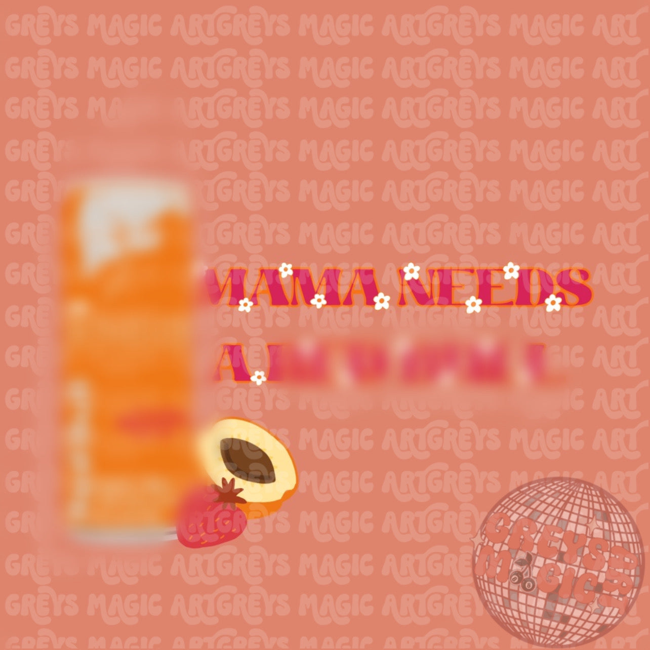 Mama Needs A Strawberry Apricot Energy Drink PNG