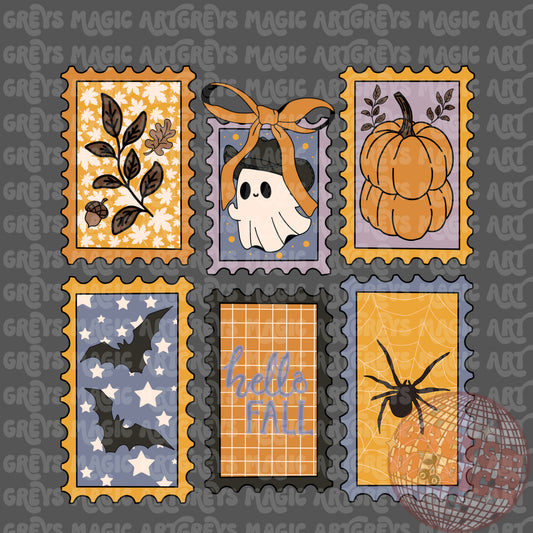 Hello Fall Stamps PNG