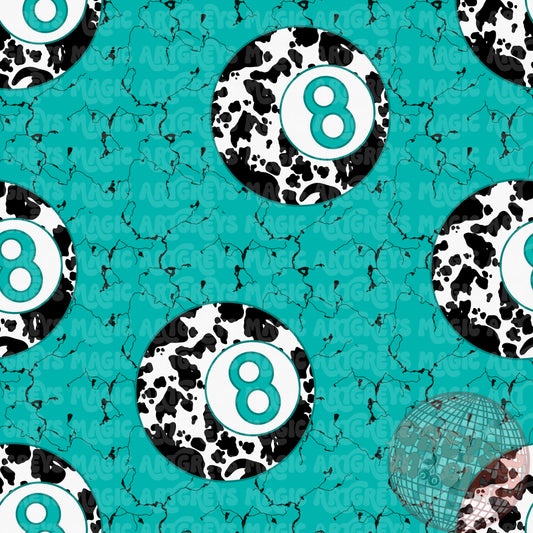 Cowhide Turquoise Stone 8Ball Seamless File