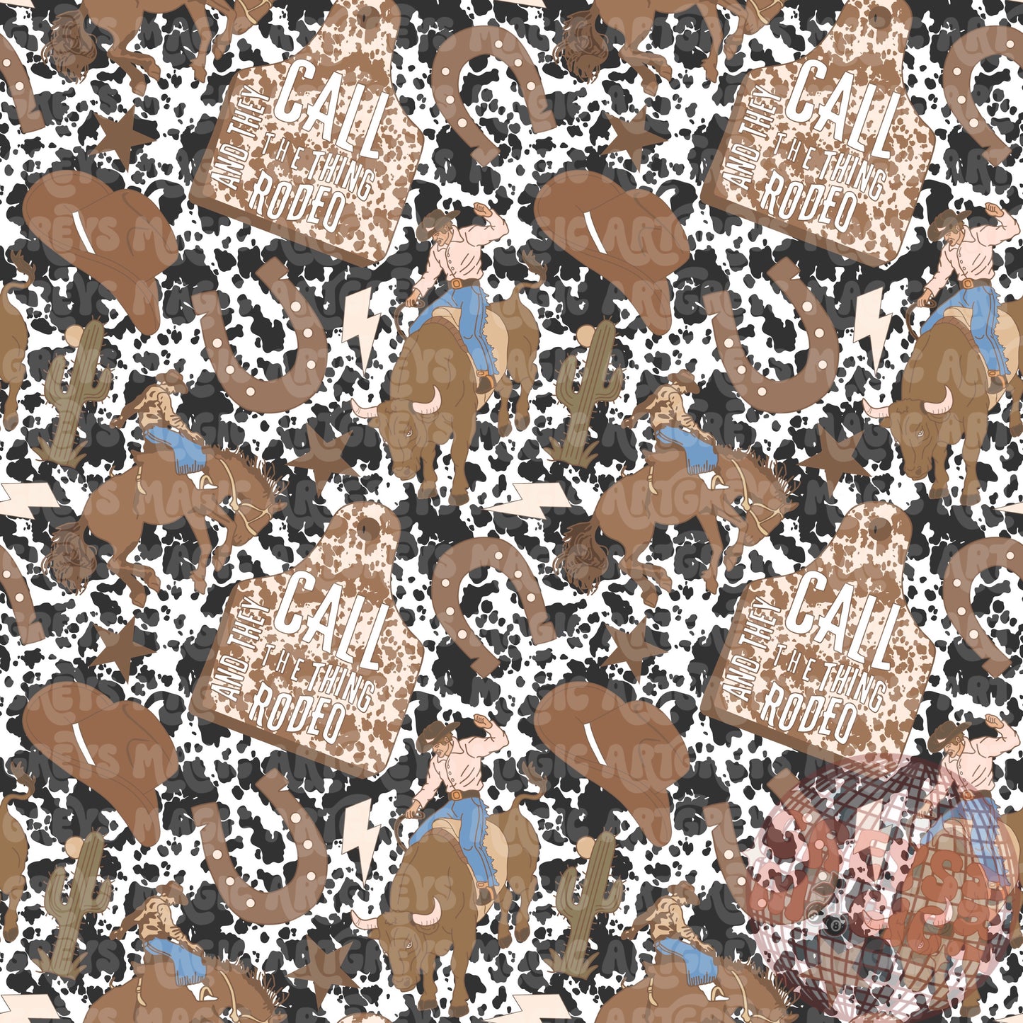 And They Call The Thing Rodeo Cowprint Seamless File