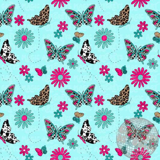 Blue Western Butterfly Seamless File