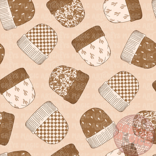 Neutral Western Beanies Seamless File
