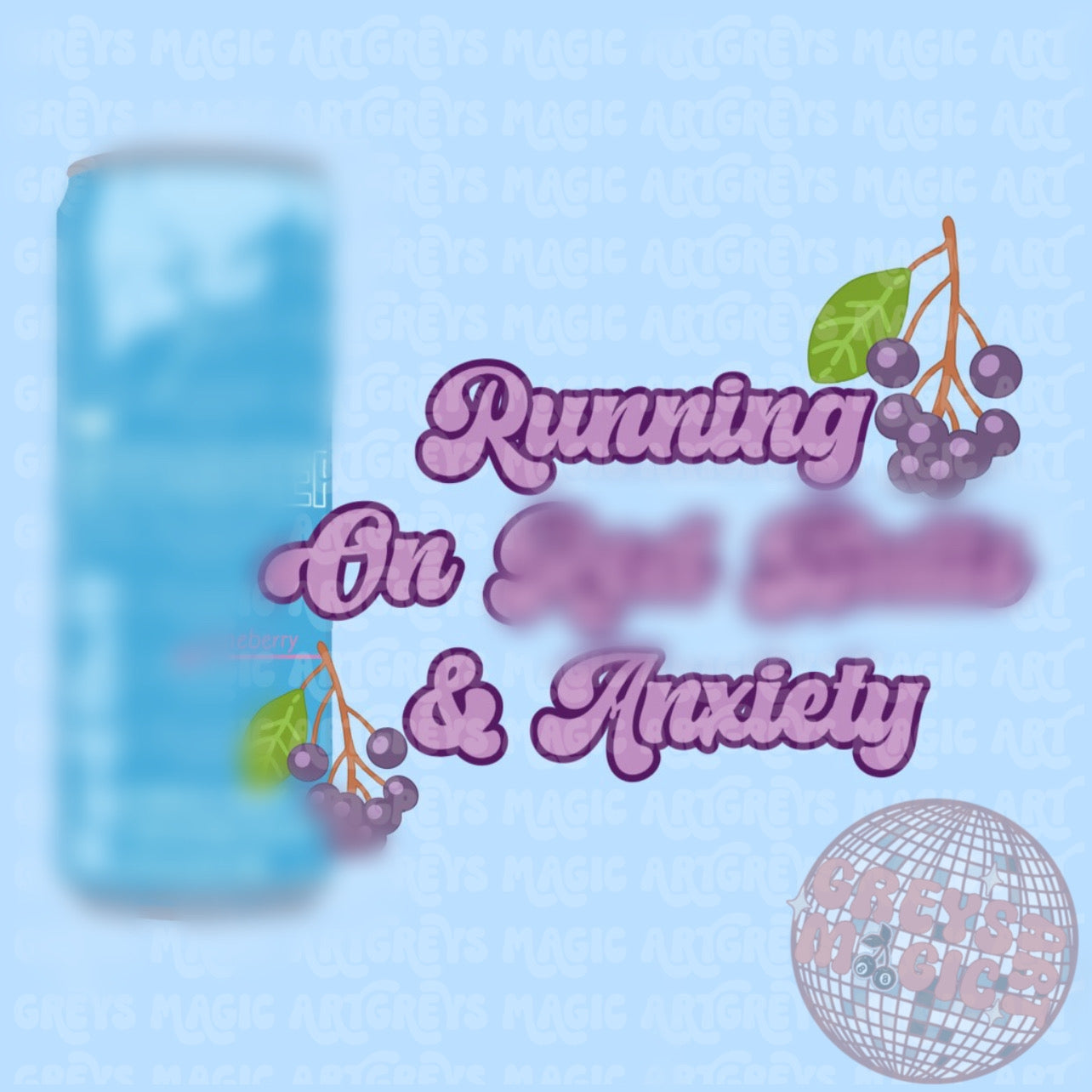 Running on Juneberry Energy Drink and Anxiety PNG