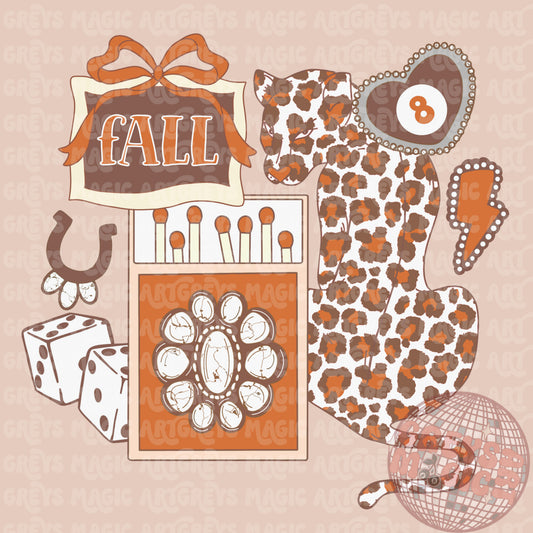 Fall Cheetah Matches Retro PNG