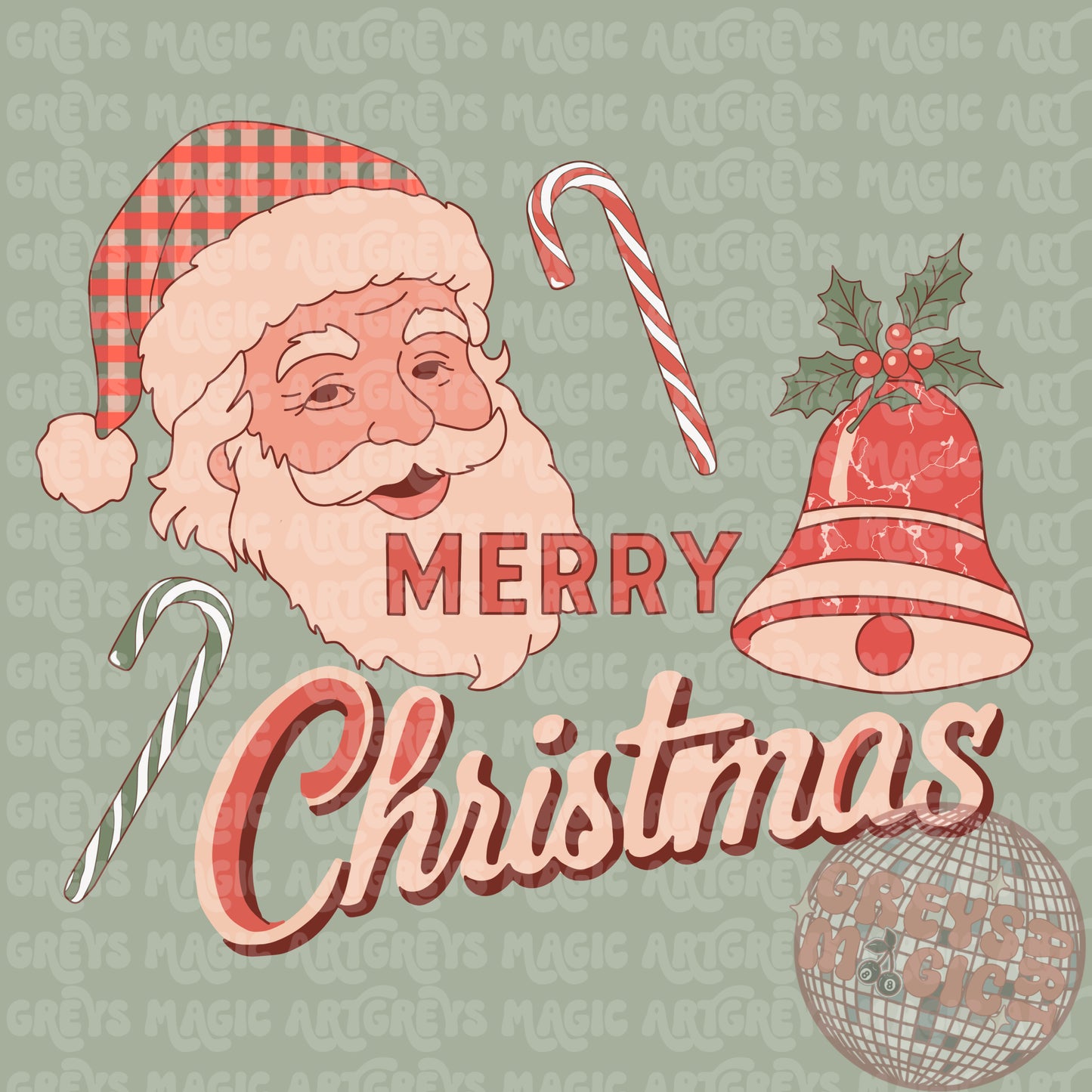 Vintage Merry Christmas PNG