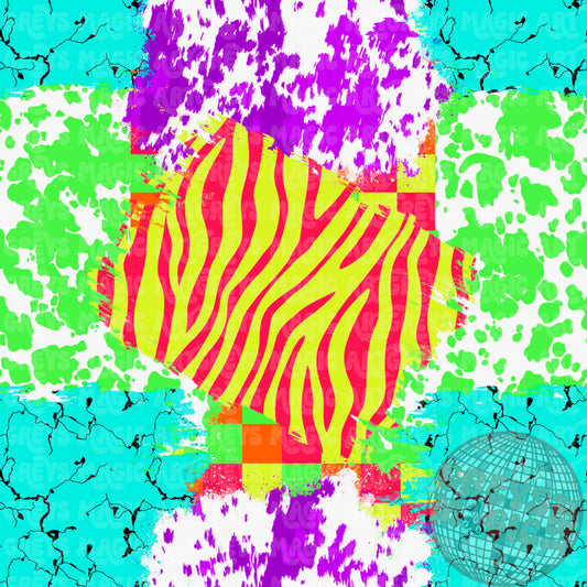 Neon Zebra Cowprint Marble Stone Patches Seamless File