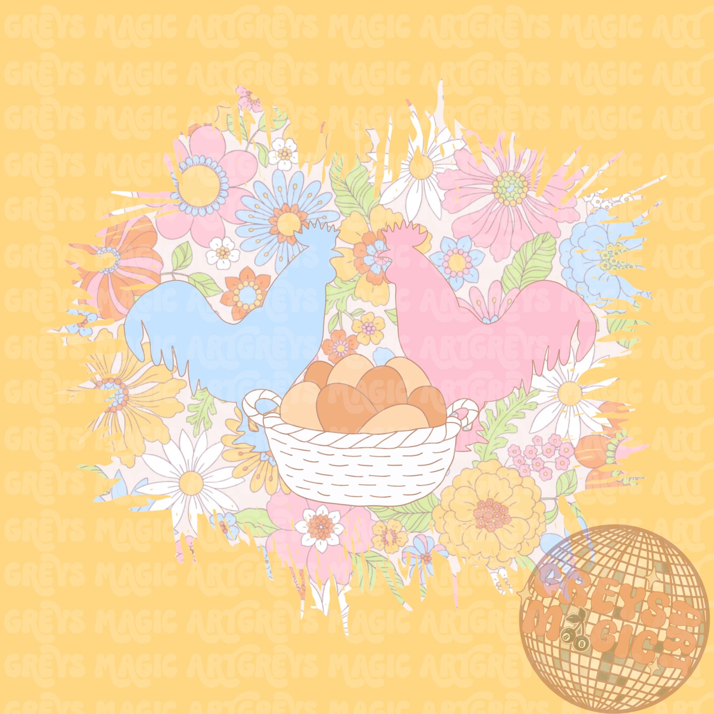 Pastel Chickens And Eggs PNG