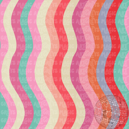 Summer Groovy Lines Seamless File