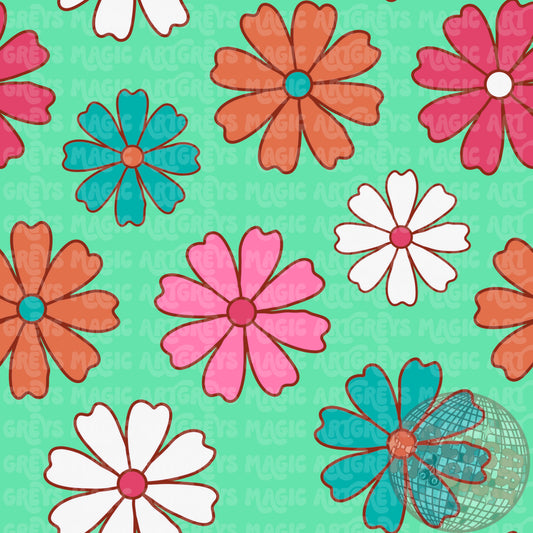 Mint Floral Seamless File