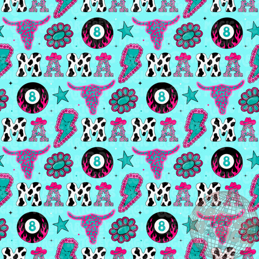 Western Pink And Turquoise Mama Seamless File