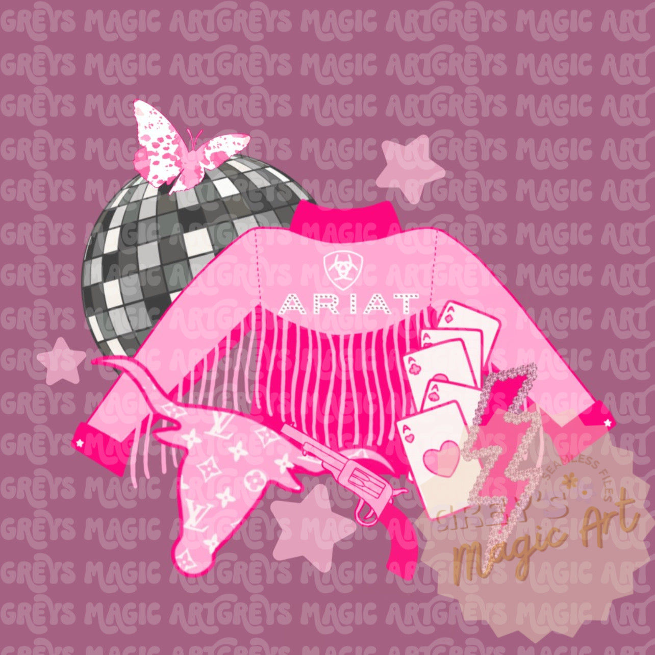 Pink Retro cowgirl PNG