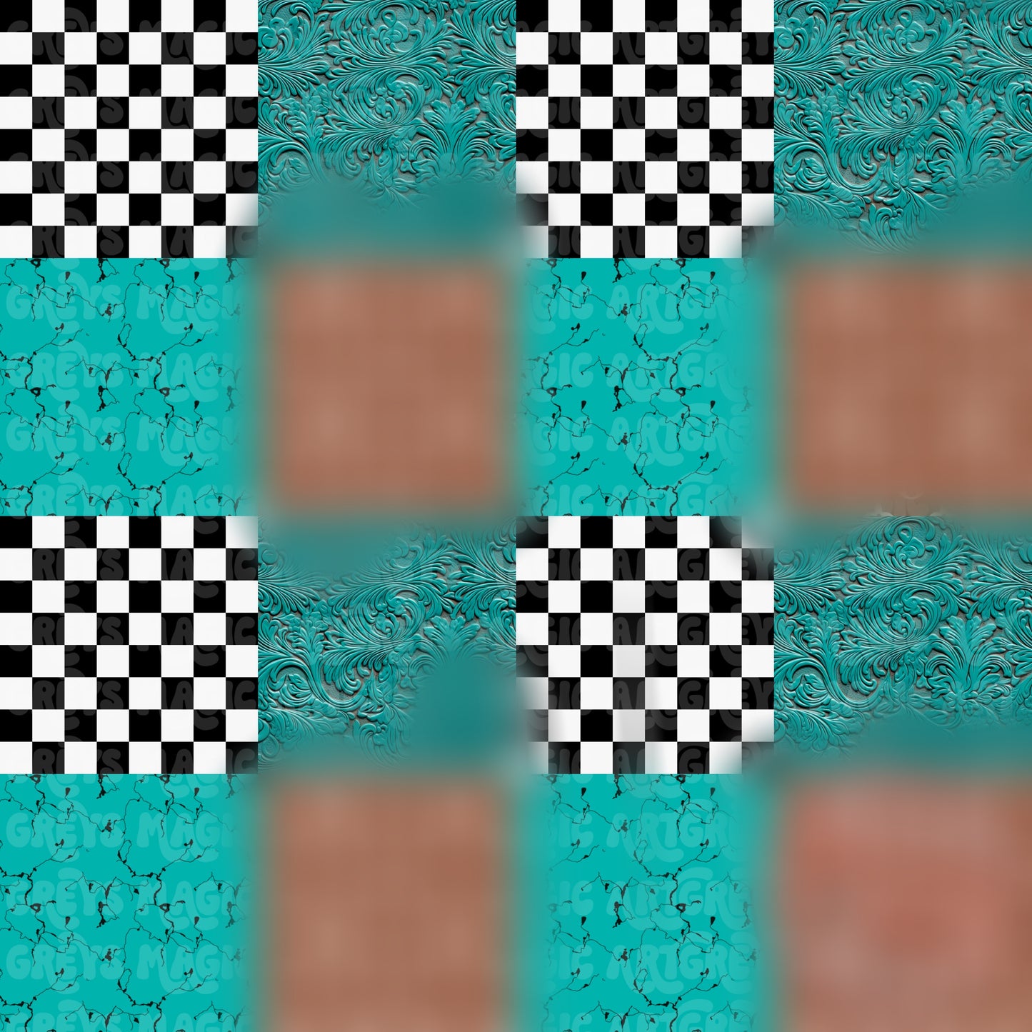 Checkmate Turquoise Boujee Seamless File