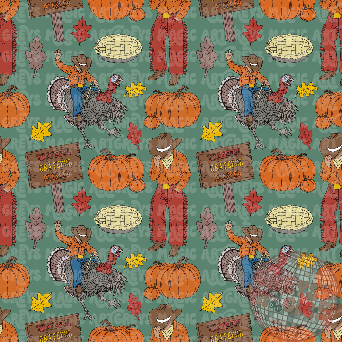 Cowboy Turkey Seamless File