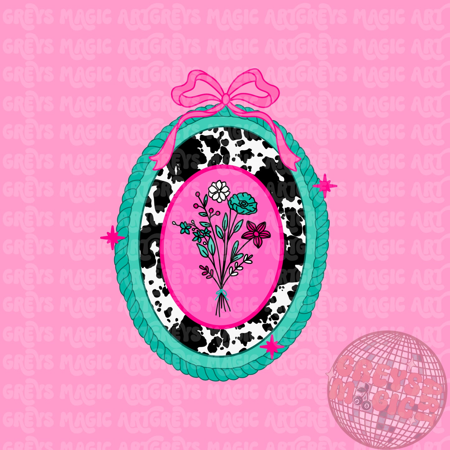 Wild Flower Bow Mirror PNG