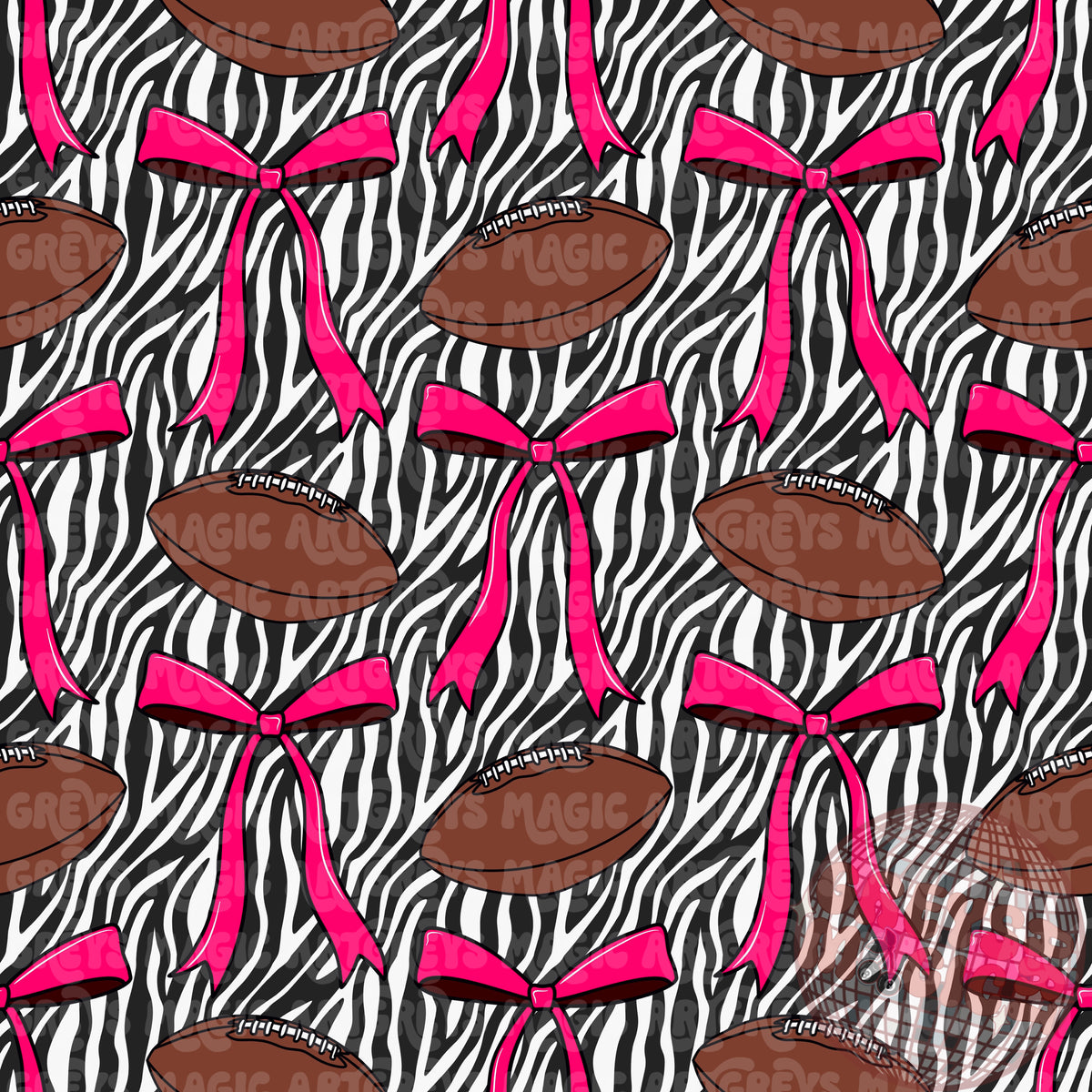 Zebra Football Bows Seamless File