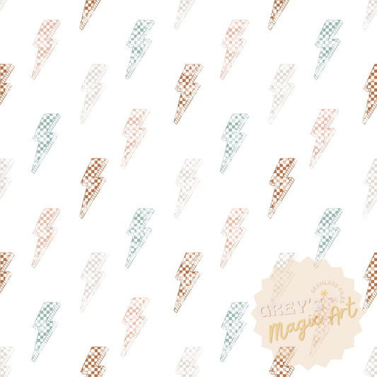 Neutral Checkered Lightening Bolt Seamless File