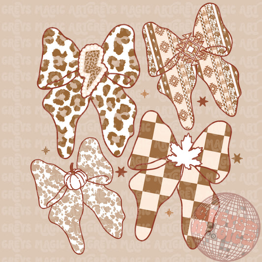 Neutral Fall Western Bows PNG