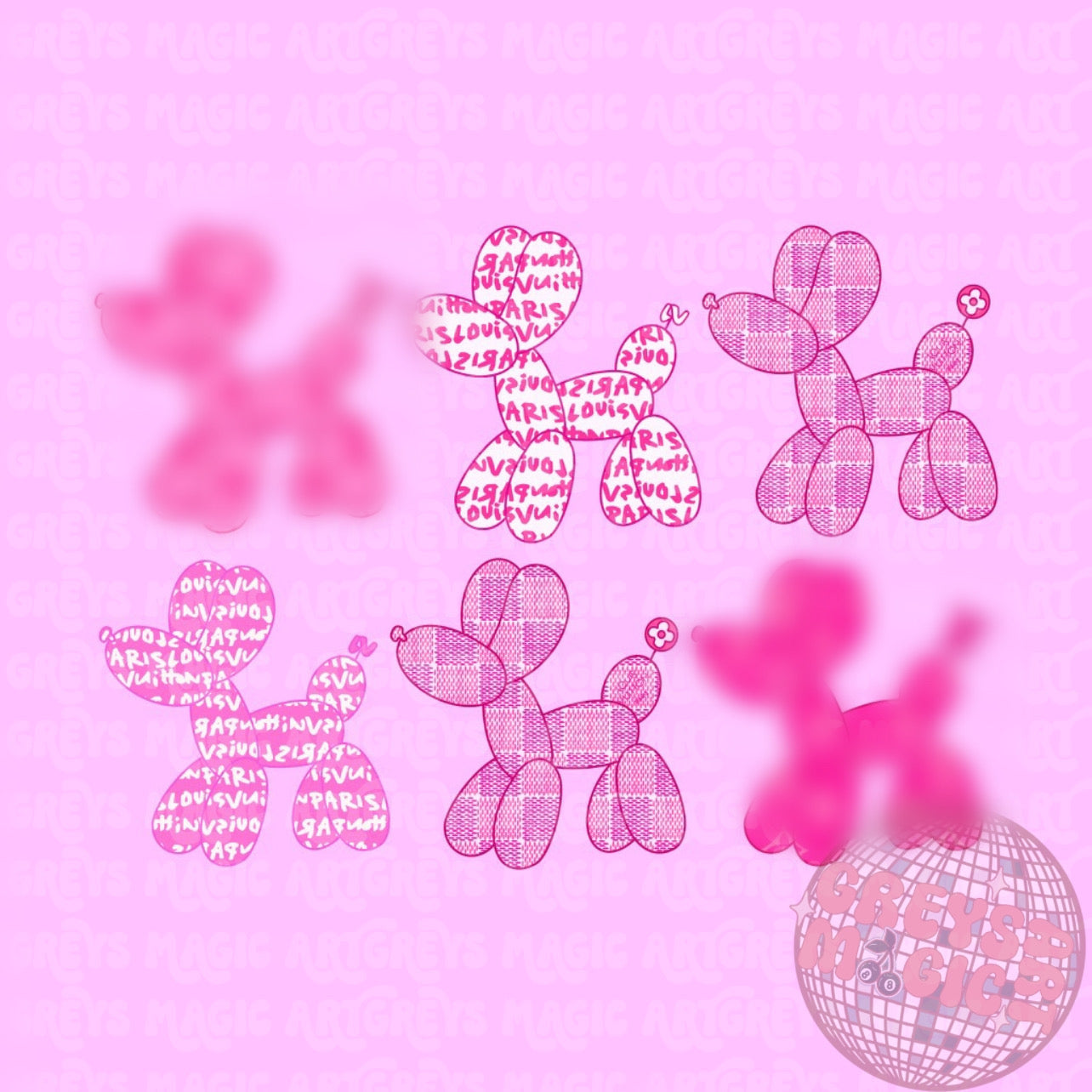 Pink Boujee Balloon Dog PNG