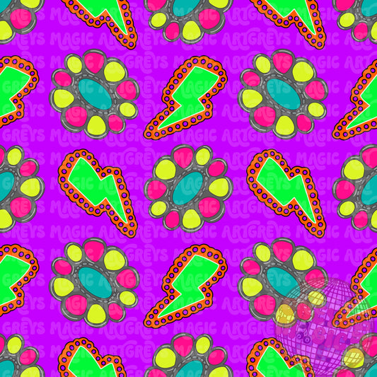 Summer Purple Neon Conchos Seamless File
