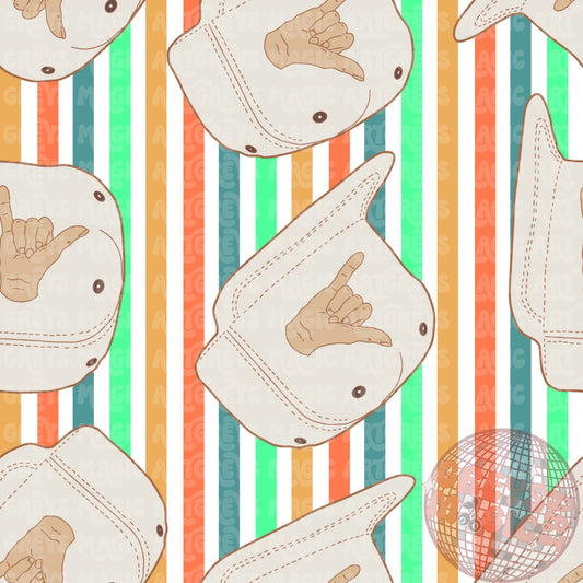 Striped SnapBack Hat Seamless File