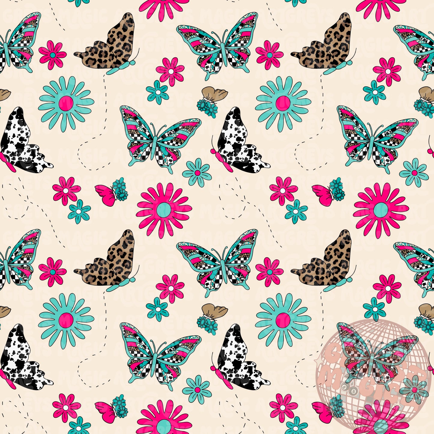 Cream Western Butterfly Seamless File