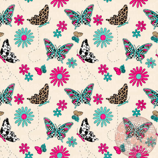 Cream Western Butterfly Seamless File