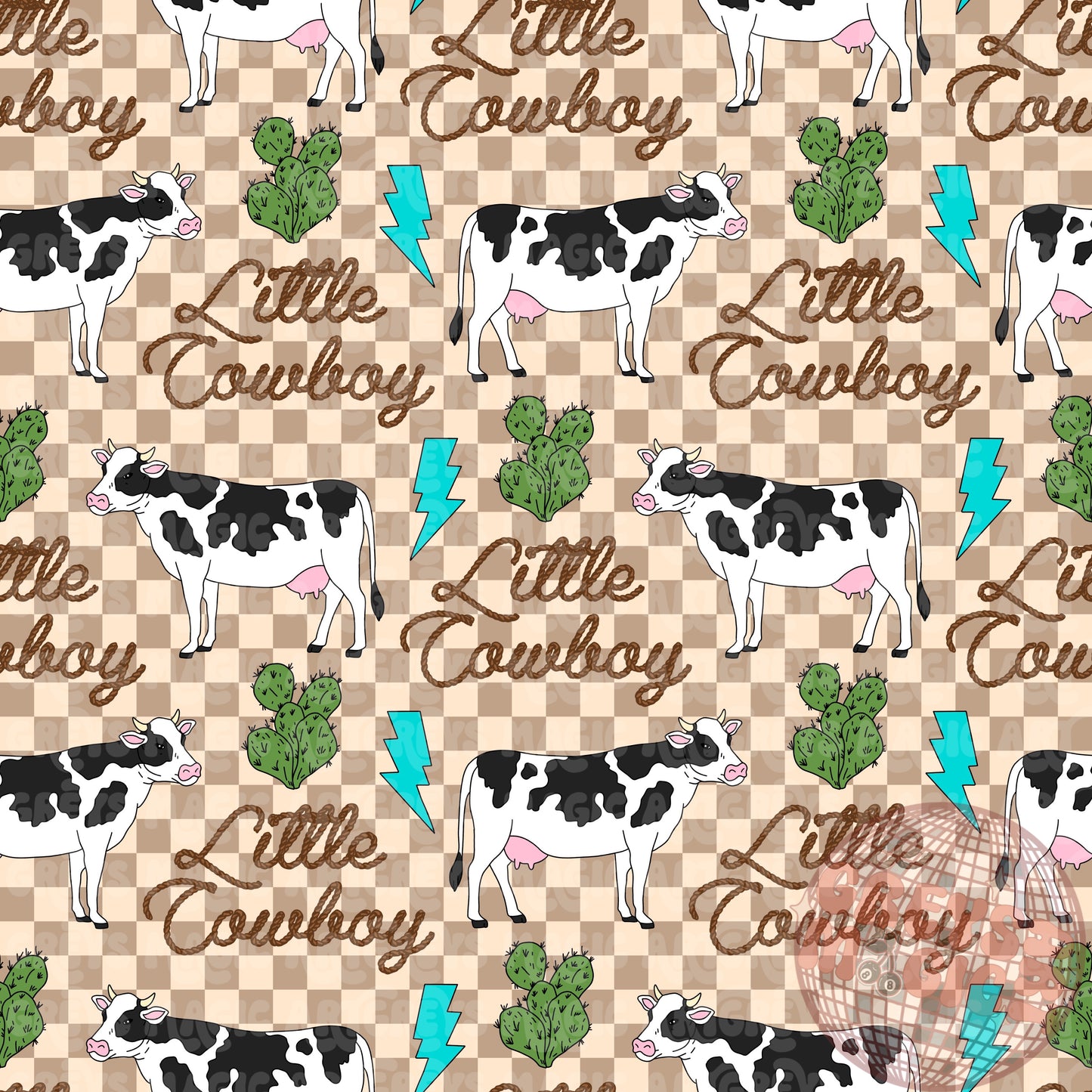 Little Cowboy Checkered Seamless File