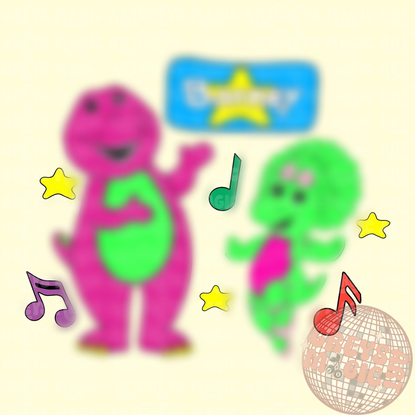 Purple Dino & Friend PNG