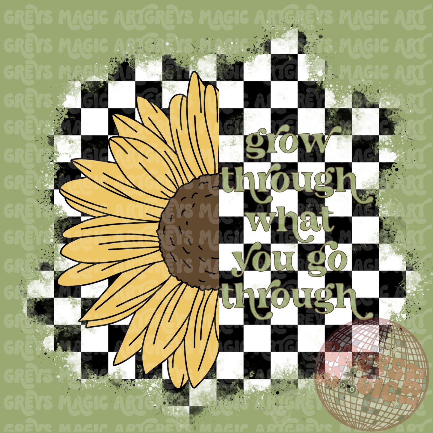 Grow Through What You Go Through Sunflower PNG
