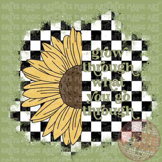 Grow Through What You Go Through Sunflower PNG
