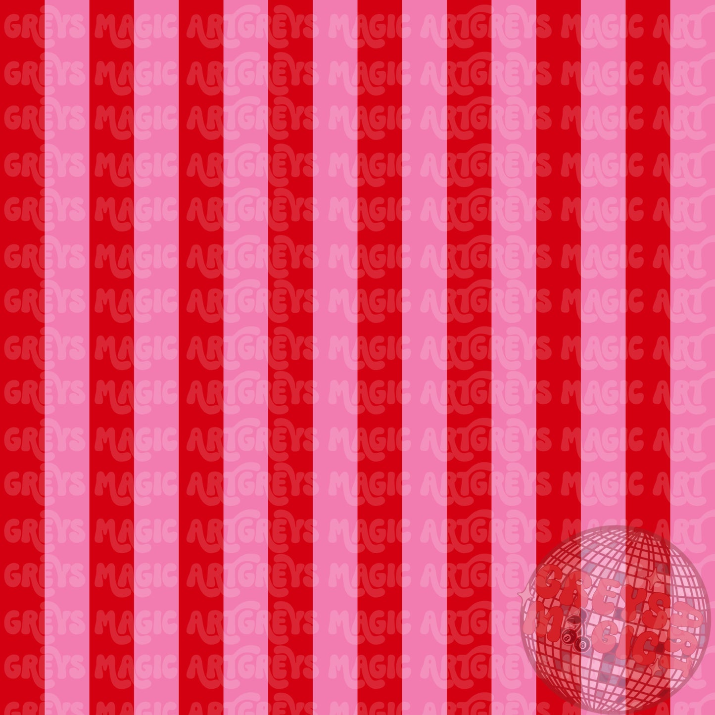 Red & Pink Striped Coord Seamless