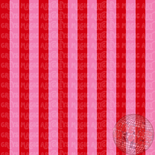 Red & Pink Striped Coord Seamless