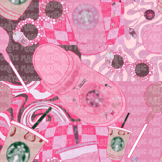 Pink Starbies Mashup Seamless File