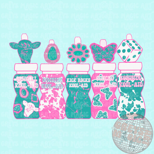 Pink Turquoise Cowgirl Juices PNG