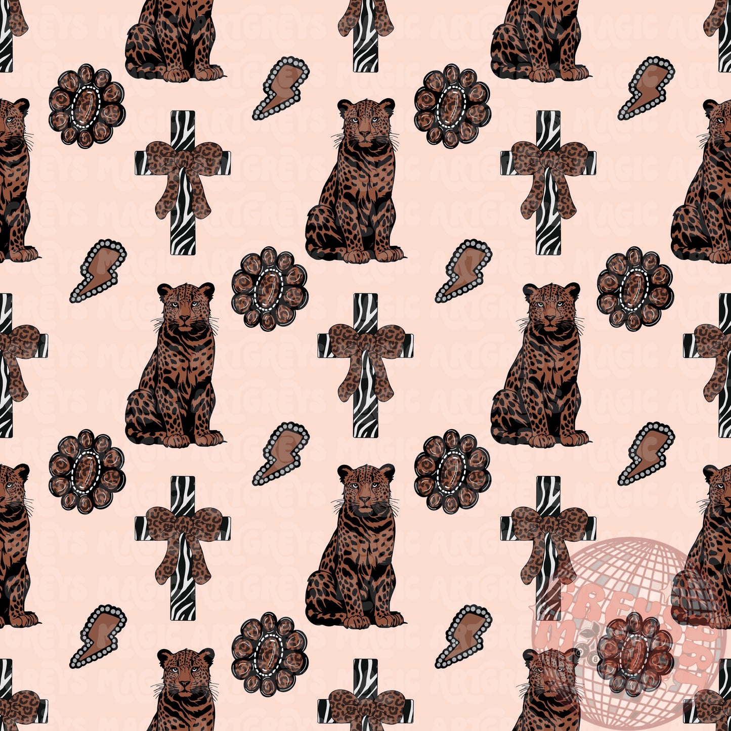 Cheetah Cross Conchos Seamless File