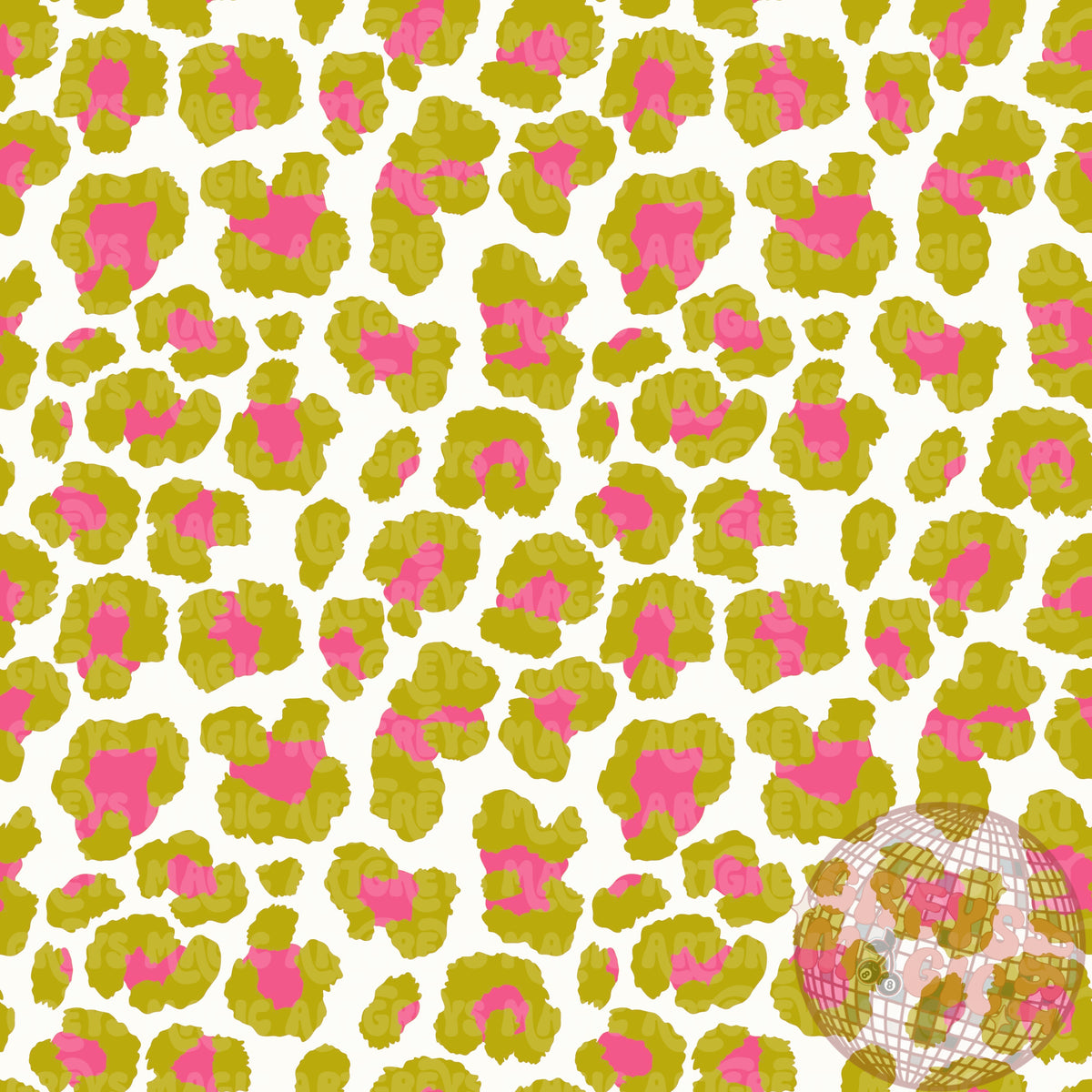Pink And Green Cheetah Seamless File