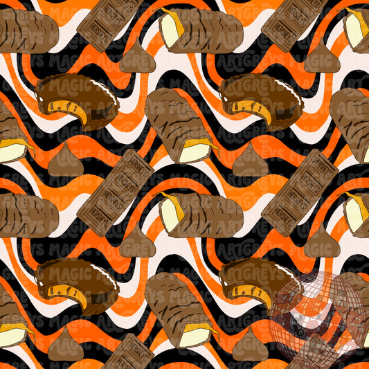 Groovy Lines Halloween Candy Seamless File