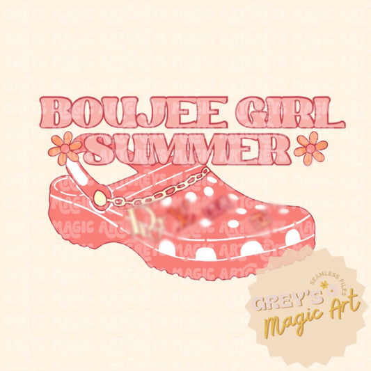 Boujee Girl Summer Crocs PNG