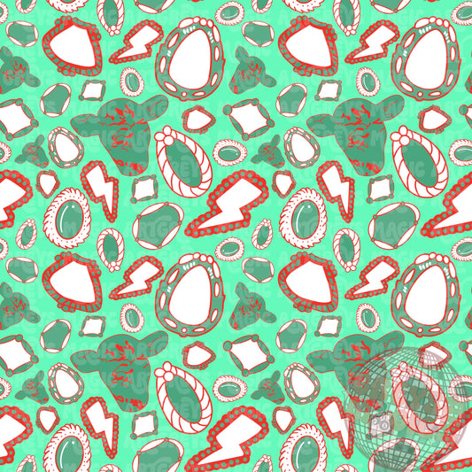 Red & Green Christmas Concho Stones Seamless File