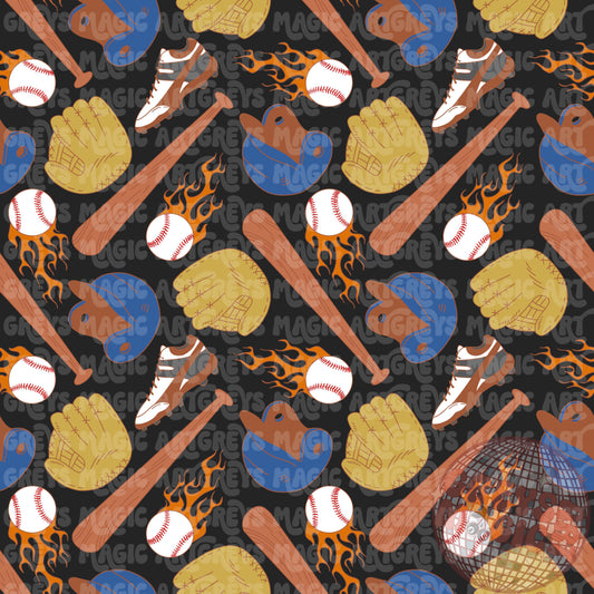 Black Baseball Seamless File