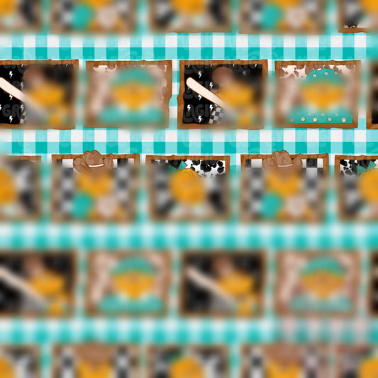 Bears First Rodeo Gingham Seamless File