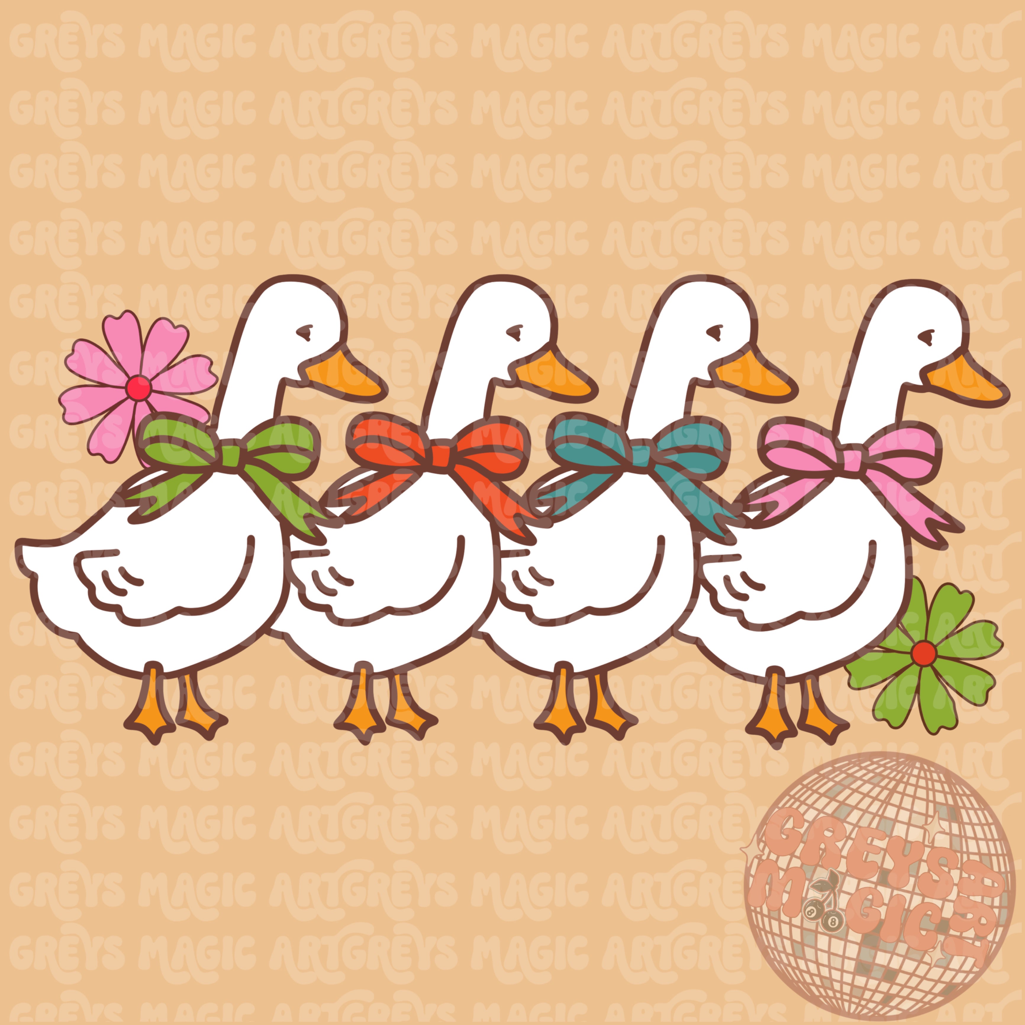Spring Geese PNG – Grey’s Magic Art