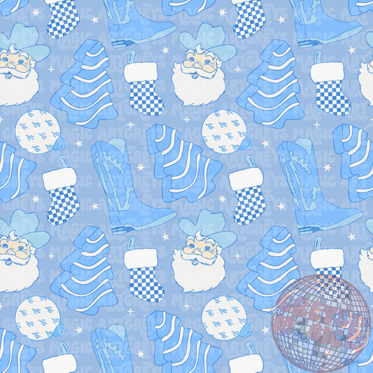 Blue Western Christmas Seamless File