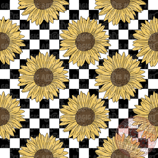 Checkered Sunflower Seamless File