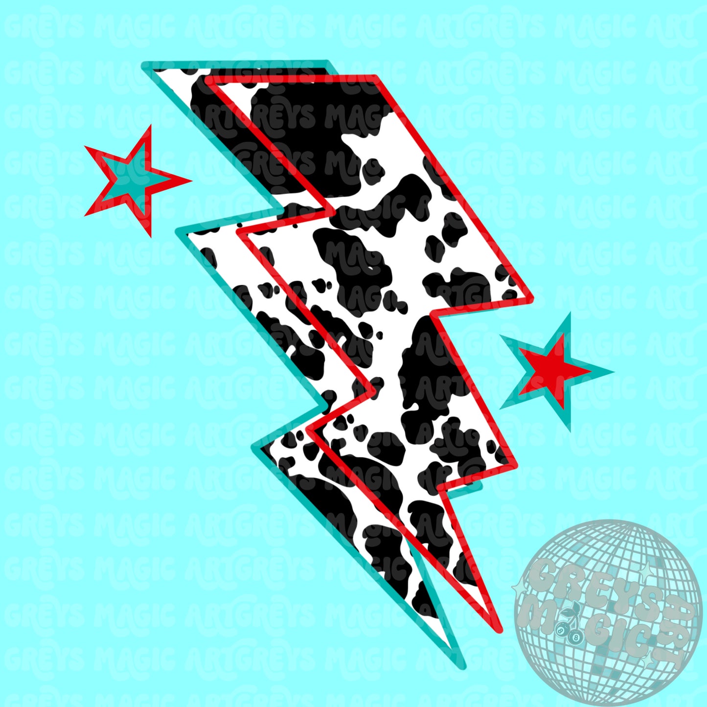 Cowprint Lightning Bolt PNG