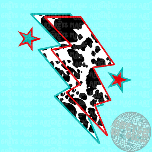Cowprint Lightning Bolt PNG