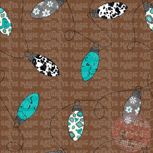 Western Christmas Lights Seamless File