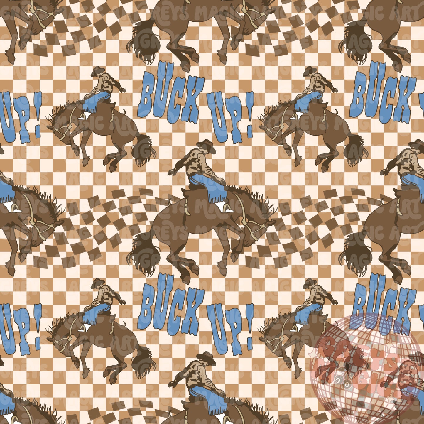Neutral Checkered Cowboy Buck Up Seamless File